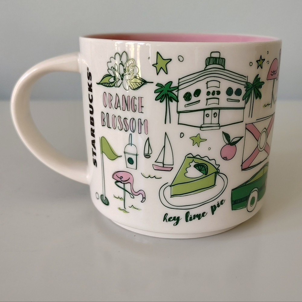 Starbucks Florida Been There Series Coffee Mug 14 Oz. Pink Green - Picture 5 of 9